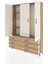 Arges Dolap 5 Raflı 6 Çekmeceli Tek Askılı 132X30X195 Çam-Aytaşı/çam 3