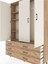 Arges Dolap 5 Raflı 6 Çekmeceli Tek Askılı 132X30X195 Çam-Aytaşı/çam 4