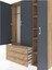 Arges Dolap 6 Raflı 3 Çekmeceli Tek Askılı 132X30X195 Çam-Antrasit/çam 4