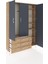 Arges Dolap 6 Raflı 3 Çekmeceli Tek Askılı 132X30X195 Çam-Antrasit/çam 5