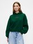 Kadın Koyu Yeşil Relaxed Gap Logo Fleece Sweatshirt 1