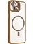 CPT16 Apple iPhone 14 Remim Lensli Magsafe Standlı Kapak - Kahverengi 2