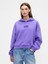Kadın Açık Lila Relaxed Gap Logo Fleece Sweatshirt 1