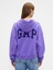 Kadın Açık Lila Relaxed Gap Logo Fleece Sweatshirt 4