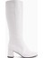 Velma Hakiki Deri Beyaz Topuklu Kadın Çizme 1
