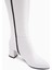 Velma Hakiki Deri Beyaz Topuklu Kadın Çizme 3