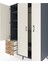 Kronos Dolap 6 Raflı 3 Çekmeceli Tek Askılı 132X59X195 Antrasit-Aytaşı/çam 4
