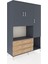 Hyperion Dolap 6 Raflı 3 Çekmeceli 3 Kapaklı 132X44X195 Antrasit-Antrasit/çam 2