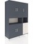 Hyperion Dolap 7 Raflı 4 Çekmeceli 5 Kapaklı 132X44X195 Antrasit-Antrasit/aytaşı 2