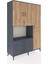 Hyperion Dolap 7 Raflı 3 Çekmeceli 3 Kapaklı 132X44X195 Antrasit-Çam/antrasit 2