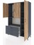 Hyperion Dolap 7 Raflı 3 Çekmeceli 3 Kapaklı 132X44X195 Antrasit-Çam/antrasit 3