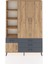 Arges Dolap 5 Raflı 4 Çekmeceli Tek Askılı 132X30X195 Çam-Çam/antrasit 1