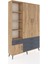 Arges Dolap 5 Raflı 4 Çekmeceli Tek Askılı 132X30X195 Çam-Çam/antrasit 2