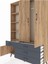 Arges Dolap 5 Raflı 4 Çekmeceli Tek Askılı 132X30X195 Çam-Çam/antrasit 4