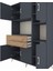 Hyperion Dolap 9 Raflı 2 Çekmeceli 6 Kapaklı 132X44X195 Antrasit-Antrasit/çam 4