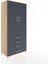 Hyperion Dolap 4 Raflı 4 Çekmeceli 2 Kapaklı 88X44X195 Çam-Antrasit 2