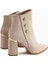 Mayvi Bej Süet Toka Detaylı Topuklu Kadın Bot 3
