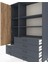 Hyperion Dolap 7 Raflı 6 Çekmeceli Tek Kapaklı 132X44X195 Antrasit-Çam/antrasit 4