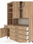 Hyperion Dolap 8 Raflı 5 Çekmeceli 3 Kapaklı 132X44X195 Çam-Çam/çam 4