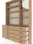 Arges Dolap 8 Raflı 8 Çekmeceli Tek Kapaklı 132X30X195 Çam-Aytaşı/çam 4
