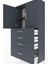 Arges Dolap 2 Raflı 4 Çekmeceli 2 Kapaklı 88X30X163 Antrasit-Antrasit 5