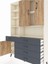 Arges Dolap 8 Raflı 5 Çekmeceli 3 Kapaklı 132X30X195 Aytaşı-Çam/antrasit 4