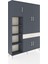 Arges Dolap 8 Raflı Tek Çekmeceli 5 Kapaklı 132X30X195 Antrasit-Antrasit/aytaşı 2