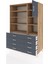 Kronos Dolap 8 Raflı 8 Çekmeceli Tek Kapaklı 132X59X195 Çam-Antrasit/antrasit 3