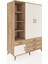 Kronos Dolap 5 Raflı 4 Çekmeceli Tek Askılı 132X59X195 Çam-Aytaşı/çam 2