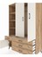Kronos Dolap 5 Raflı 4 Çekmeceli Tek Askılı 132X59X195 Çam-Aytaşı/çam 4