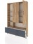 Arges Dolap 8 Raflı 4 Çekmeceli 2 Kapaklı 132X30X195 Çam-Çam/antrasit 3