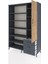 Hyperion Dolap 9 Raflı 3 Çekmeceli Tek Kapaklı 132X44X195 Antrasit-Çam/antrasit 3