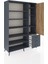 Hyperion Dolap 9 Raflı 3 Çekmeceli Tek Kapaklı 132X44X195 Antrasit-Çam/antrasit 5