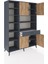 Hyperion Dolap 10 Raflı Tek Çekmeceli 4 Kapaklı 132X44X195 Antrasit-Çam/antrasit 5
