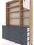 Arges Dolap 8 Raflı 8 Çekmeceli Tek Kapaklı 132X30X195 Çam-Aytaşı/antrasit 4