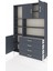 Arges Dolap 8 Raflı 4 Çekmeceli 3 Kapaklı 132X30X195 Antrasit-Antrasit/antrasit 3