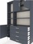 Arges Dolap 8 Raflı 4 Çekmeceli 3 Kapaklı 132X30X195 Antrasit-Antrasit/antrasit 4