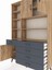 Arges Dolap 9 Raflı 5 Çekmeceli 3 Kapaklı 132X30X195 Çam-Çam/antrasit 4
