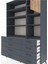 Hyperion Dolap 8 Raflı 8 Çekmeceli Tek Kapaklı 132X44X195 Antrasit-Çam/antrasit 4
