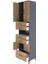 Hyperion Dolap 4 Raflı 5 Çekmeceli 4 Kapaklı 60X44X243 Antrasit-Çam 4