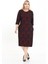Çift Cepli Desenli Esnek Kışlık Büyük Beden Midi Elbise 9E-2721 4