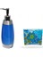 Homi Sıvı Sabunluk,diş Fırçalık 2 Li Seti,gri Mavi ve Çiçekli 1