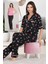 Lady Çiçekli Viskon Kumaş Kısa Kollu Gömlekli ve Askılı 3 Lü Pijama Takımı 1