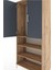 Hyperion Dolap 4 Raflı 2 Kapaklı Tek Askılı 88X44X195 Çam-Antrasit 5