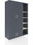 Hyperion Dolap 6 Raflı 4 Kapaklı Tek Askılı 132X44X195 Antrasit-Antrasit/aytaşı 2