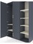 Hyperion Dolap 6 Raflı 4 Kapaklı Tek Askılı 132X44X195 Antrasit-Antrasit/aytaşı 4