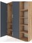 Hyperion Dolap 6 Raflı 4 Kapaklı Tek Askılı 132X44X195 Çam-Antrasit/çam 4