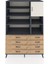 Kronos Dolap 8 Raflı 8 Çekmeceli Tek Kapaklı 132X59X195 Antrasit-Aytaşı/çam 1