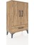 Arges Komodin 2 Raflı Tek Çekmeceli 2 Kapaklı 60X30X96 Çam-Çam 2