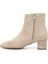 Kadın Bej Süet Fermuarlı Sivri Burun Hakiki Deri Bot 3